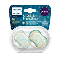 Dojčenský cumlík Ultra air Night Avent 0-6 mesiacov - 2 ks chlapec