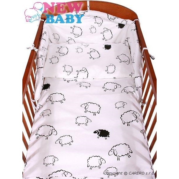 3-dielne posteľné obliečky New Baby 90/120 cm Ovečky biele