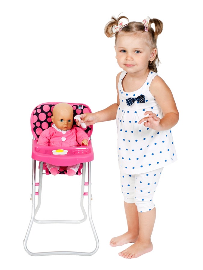 Jedálenská stolička pre bábiky PlayTo Dorotka ružová