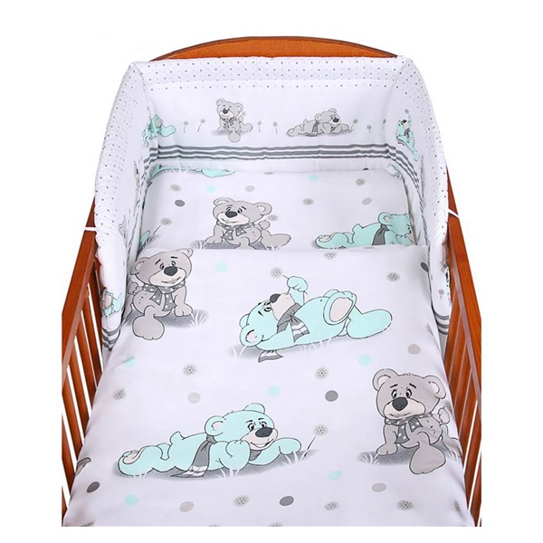 3-dielne posteľné obliečky New Baby 90/120 cm sivý medvedík