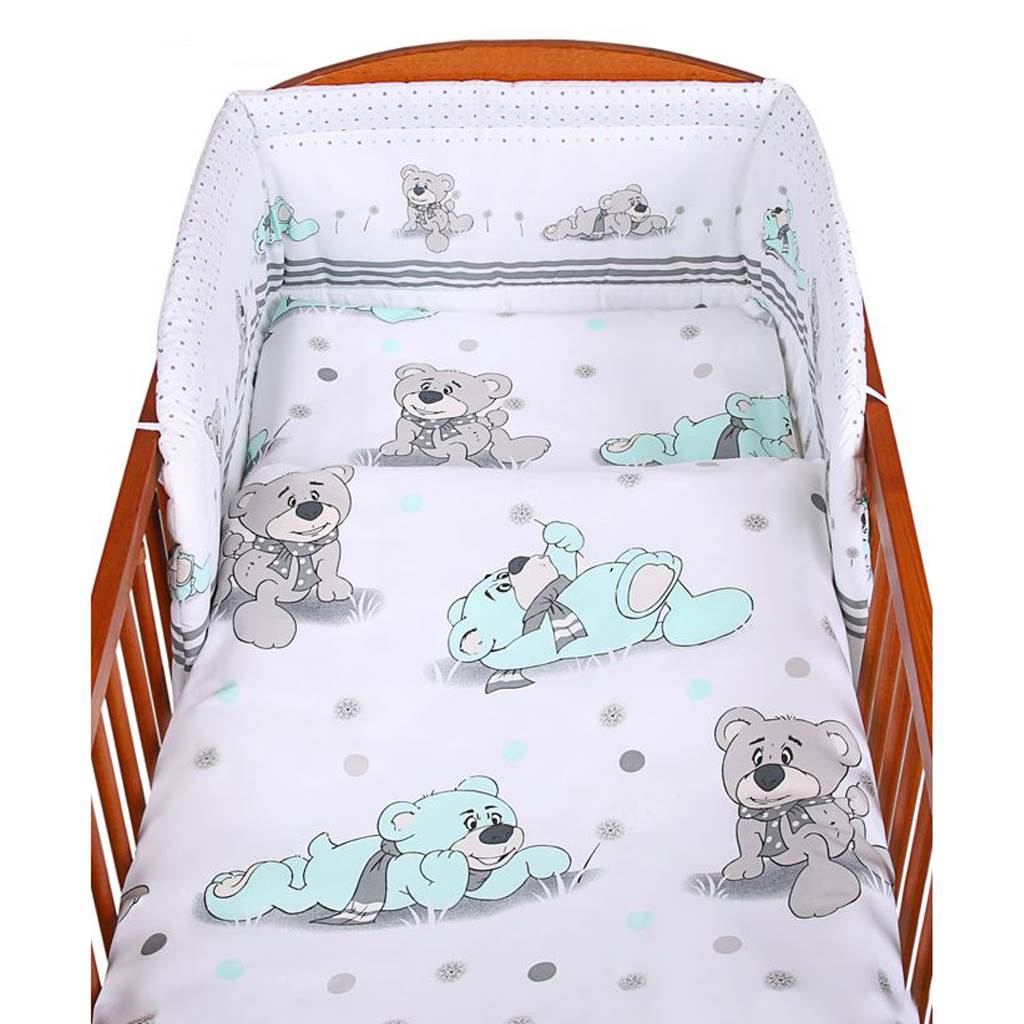 3-dielne posteľné obliečky New Baby 100/135 cm sivý medvedík Sivá