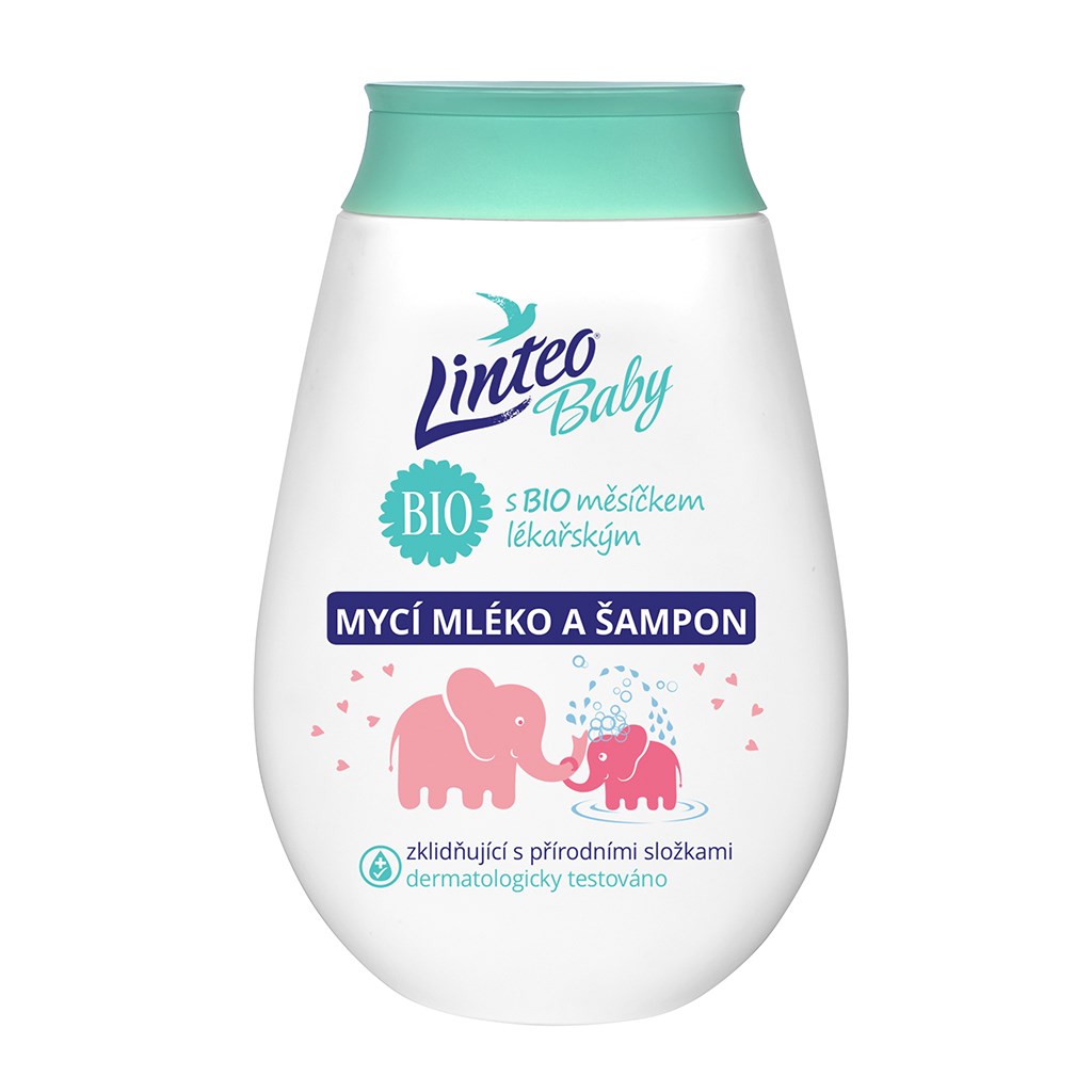 Detské umývacie mlieko a šampón Linteo Baby s nechtíkom lekárskym 250ml