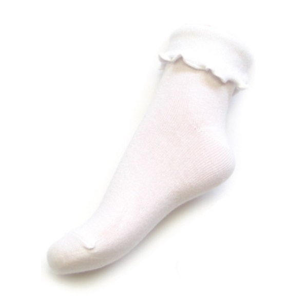 Dojčenské bavlnené ponožky s volánikom New Baby biele