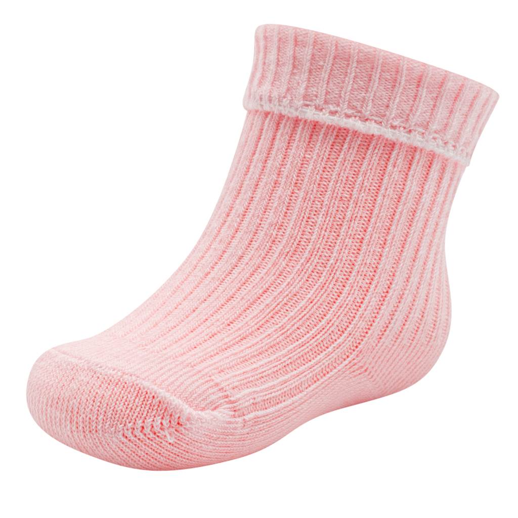 Dojčenské bavlnené ponožky New Baby ružové 0-3 m