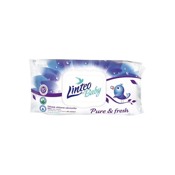 Detské vlhčené obrúsky Linteo Baby 80 ks Pure and fresh