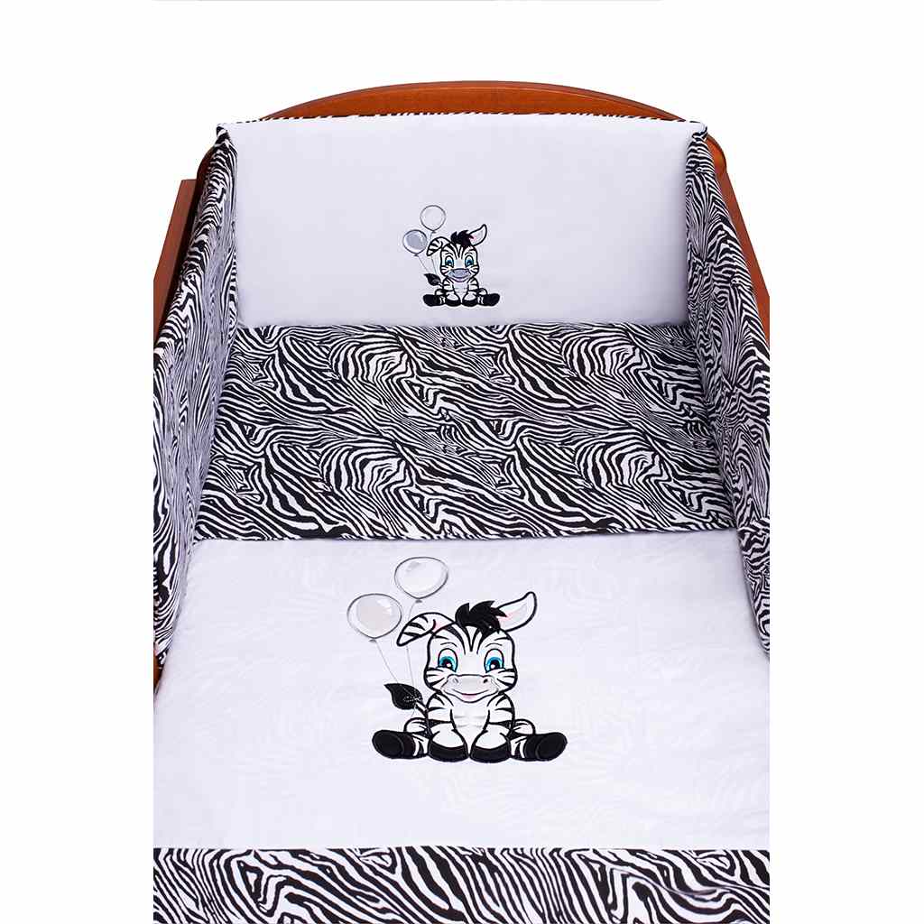 3-dielne posteľné obliečky New Baby Zebra 100/135 bielo-čierne