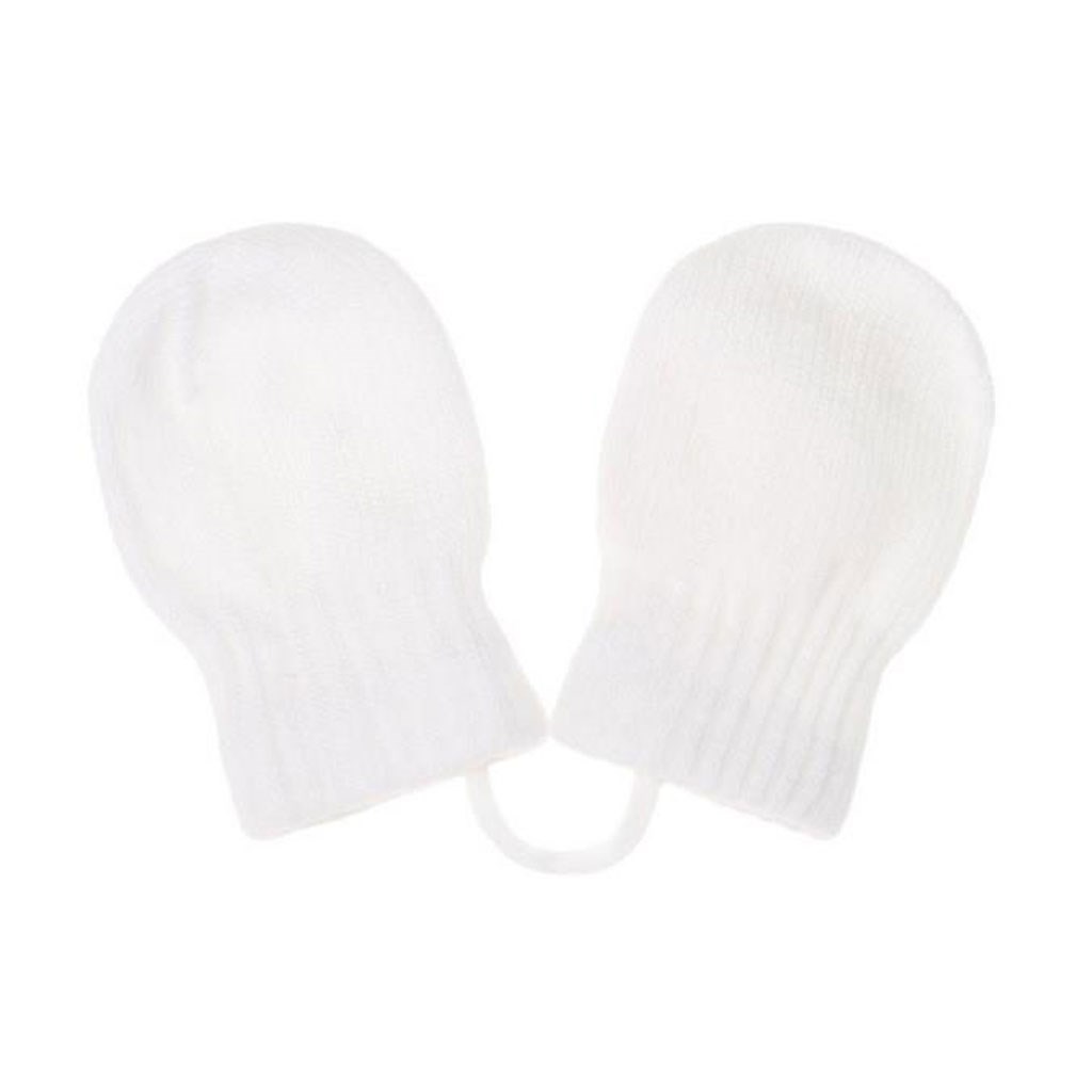 Detské zimné rukavičky New Baby bielé-56 (0-3m)