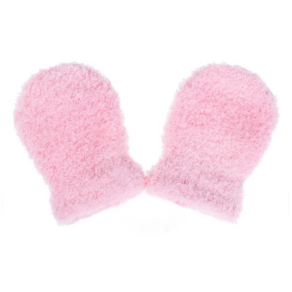 Detské zimné rukavičky New Baby so šnúrkou svetlo ružové-62 (3-6m)