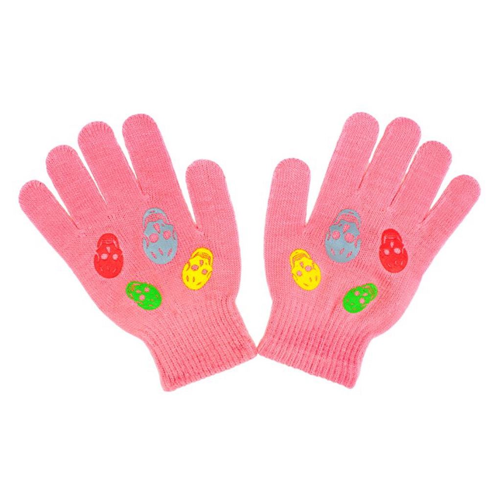 Detské zimné rukavičky New Baby Girl ružové-122 (6-7 rokov)