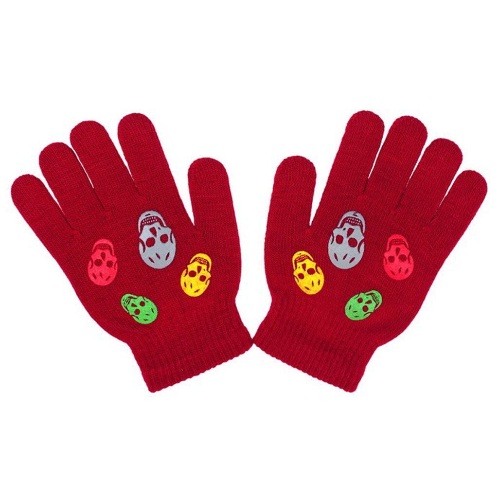Detské zimné rukavičky New Baby Girl červené-122 (6-7 rokov)