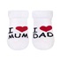 Dojčenské froté ponožky New Baby biele I Love Mum and Dad