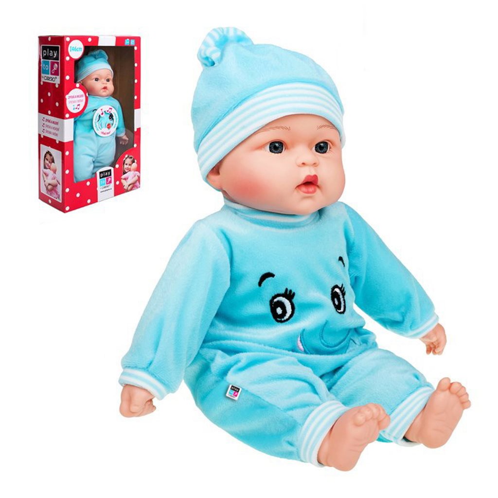 Česky hovoriaca a spievajúca detská bábika PlayTo Maruška 46 cm Modrá