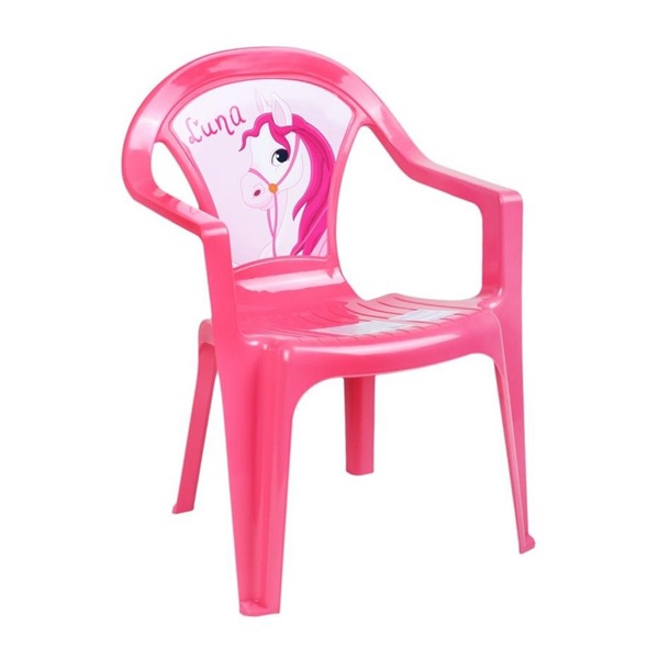 Detský záhradný nábytok - Plastová stolička ružová