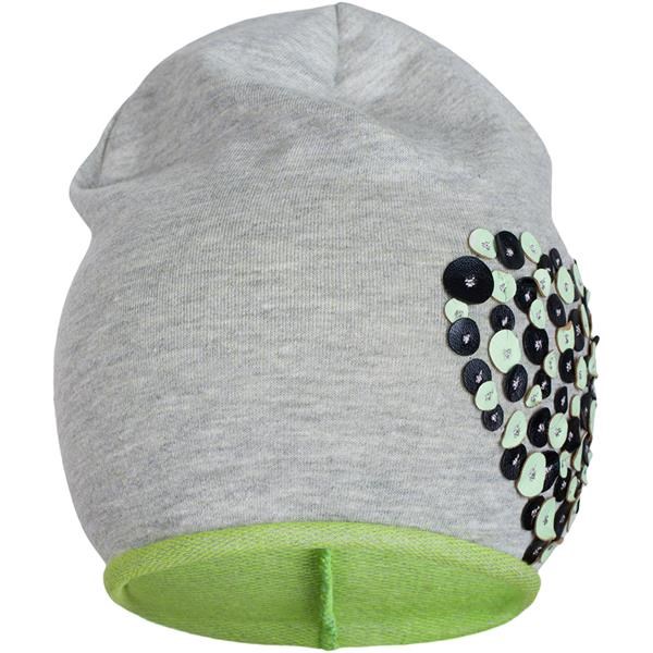 Jarná čiapočka New Baby srdiečko sivo-zelená 110