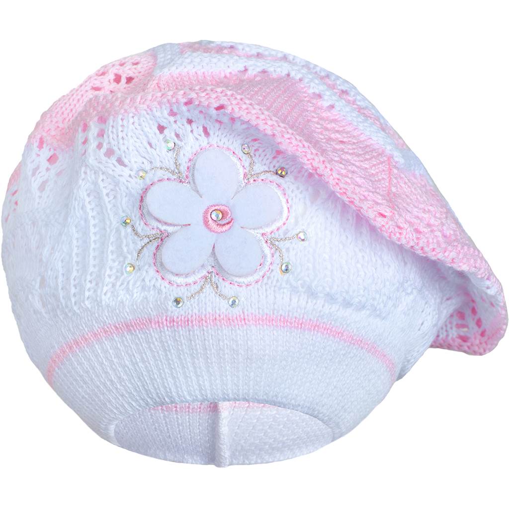 Pletená čiapočka-baret New Baby svetlo ružová 104