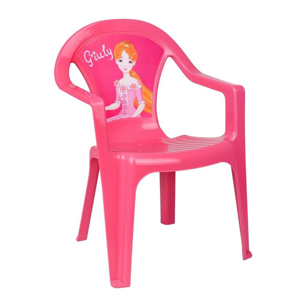 Detský záhradný nábytok - Plastová stolička ružová Giuly, Ružová