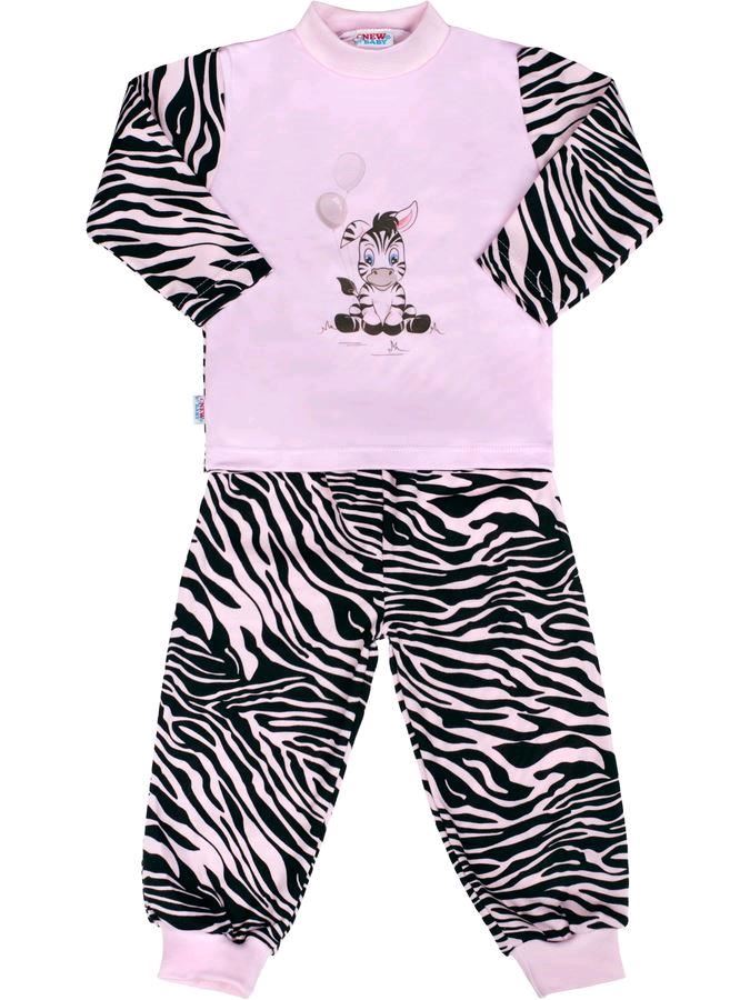 Detské bavlnené pyžamo New Baby Zebra s balónikom ružové