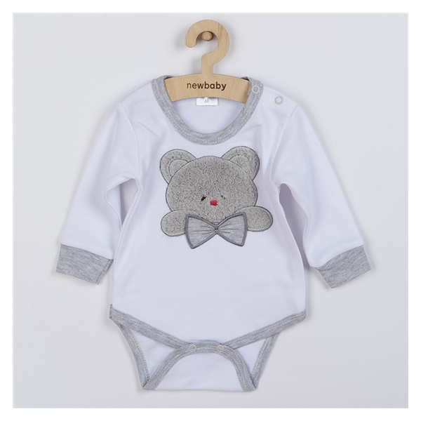 Luxusné dojčenské body s dlhým rukávom New Baby Honey Bear s 3D aplikáciou