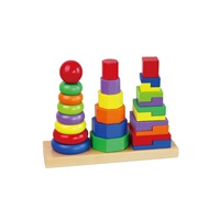 Drevené farebné pyramidy pre deti Viga