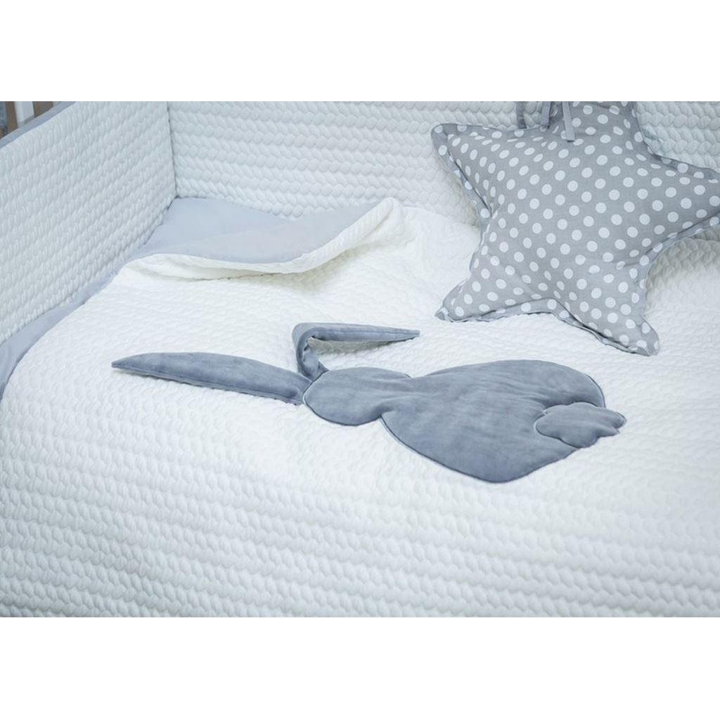 5-dielne posteľné obliečky Belisima Králiček 100/135 bielo-sivé