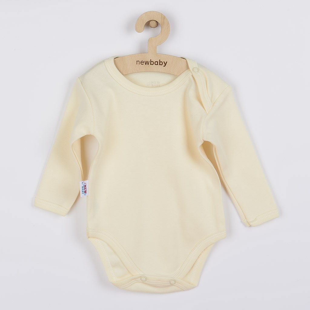 Dojčenské bavlnené body s dlhým rukávom New Baby Pastel béžové