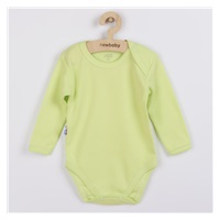 Dojčenské bavlnené body s dlhým rukávom New Baby Pastel zelené