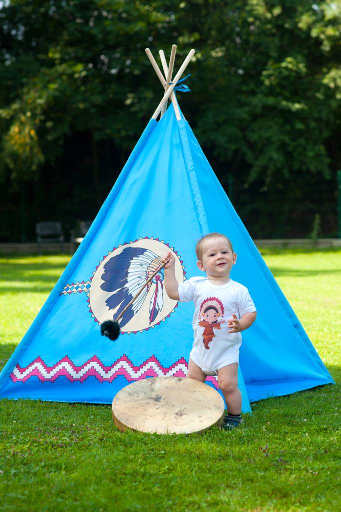 Detský indiánsky stan teepee PlayTo modrý