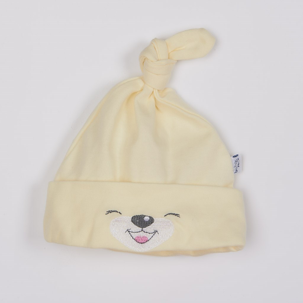 Bavlnená dojčenská čiapočka Bobas Fashion Lucky krémová 56 (0-3m)
