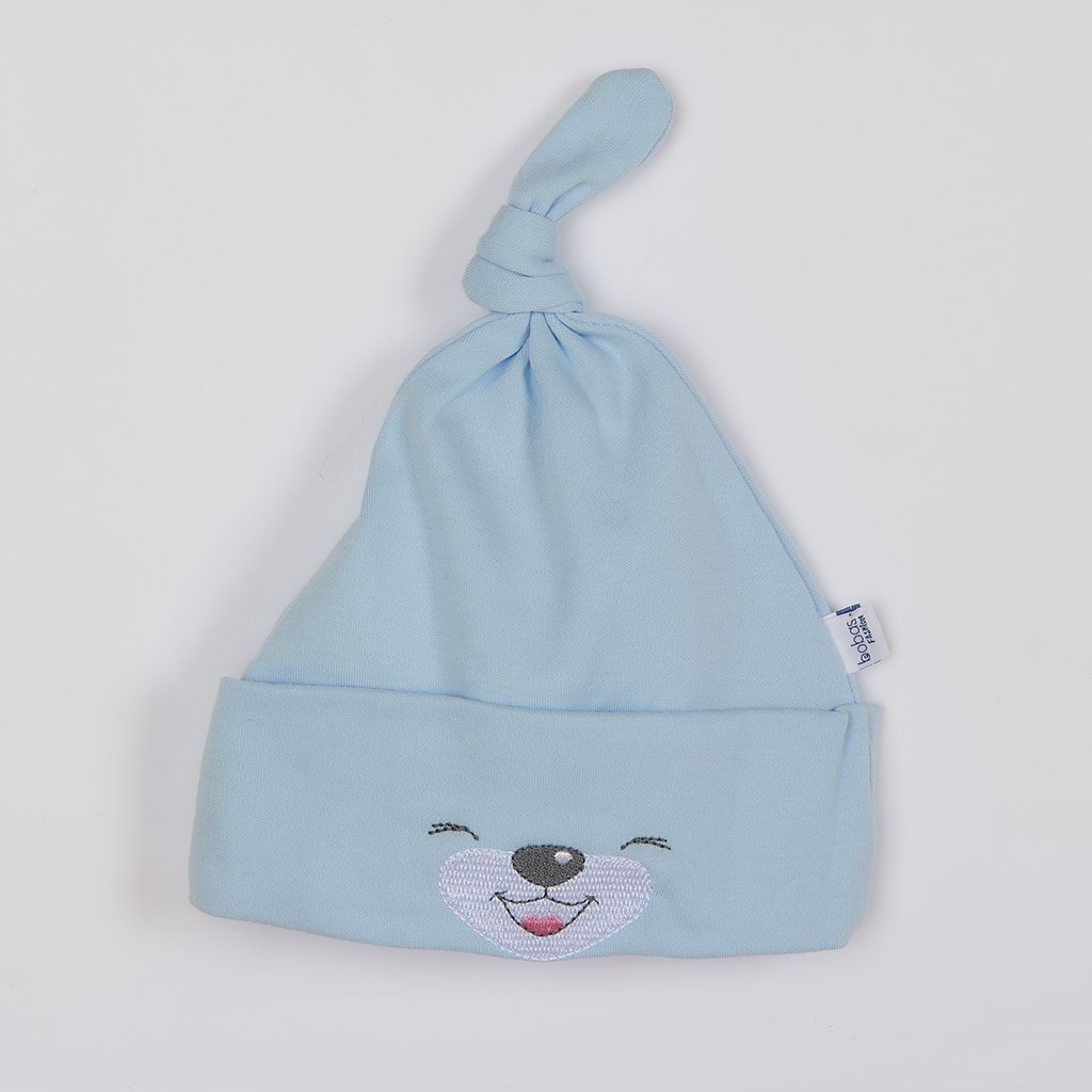 Bavlnená dojčenská čiapočka Bobas Fashion Lucky modrá 56 (0-3m)