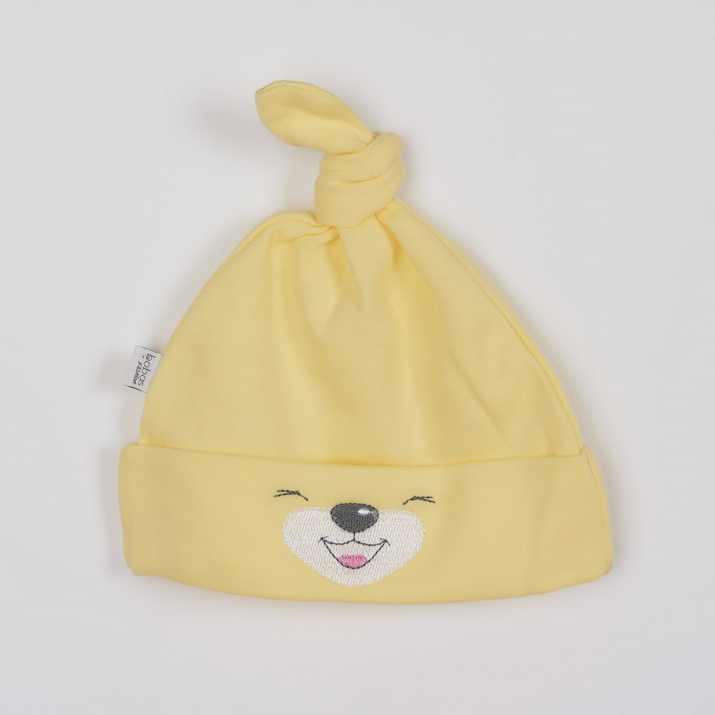 Bavlnená dojčenská čiapočka Bobas Fashion Lucky žltá, Žltá, 62 (3-6m)