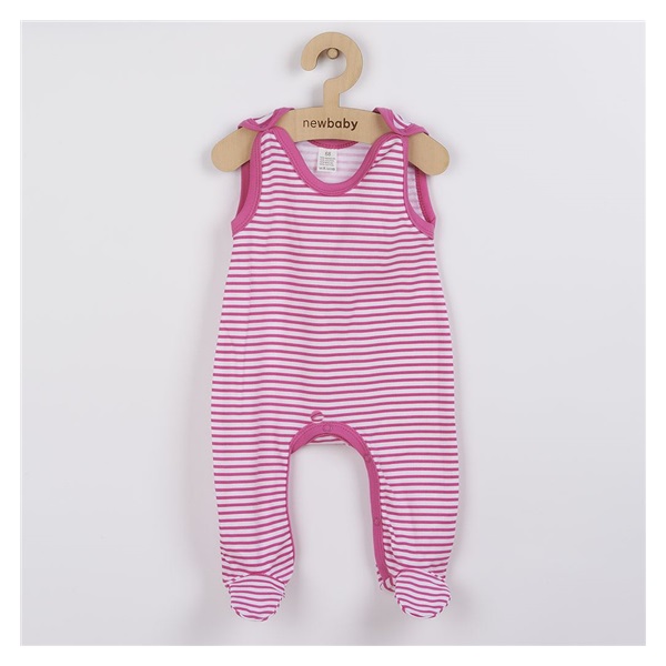 Dojčenské dupačky New Baby Classic II s ružovými pruhmi