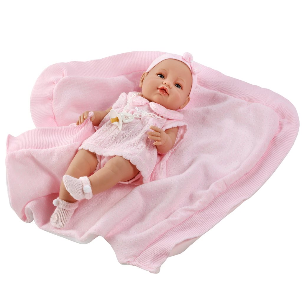 Luxusná detská bábika-bábätko Berbesa Ema 39cm, Ružová