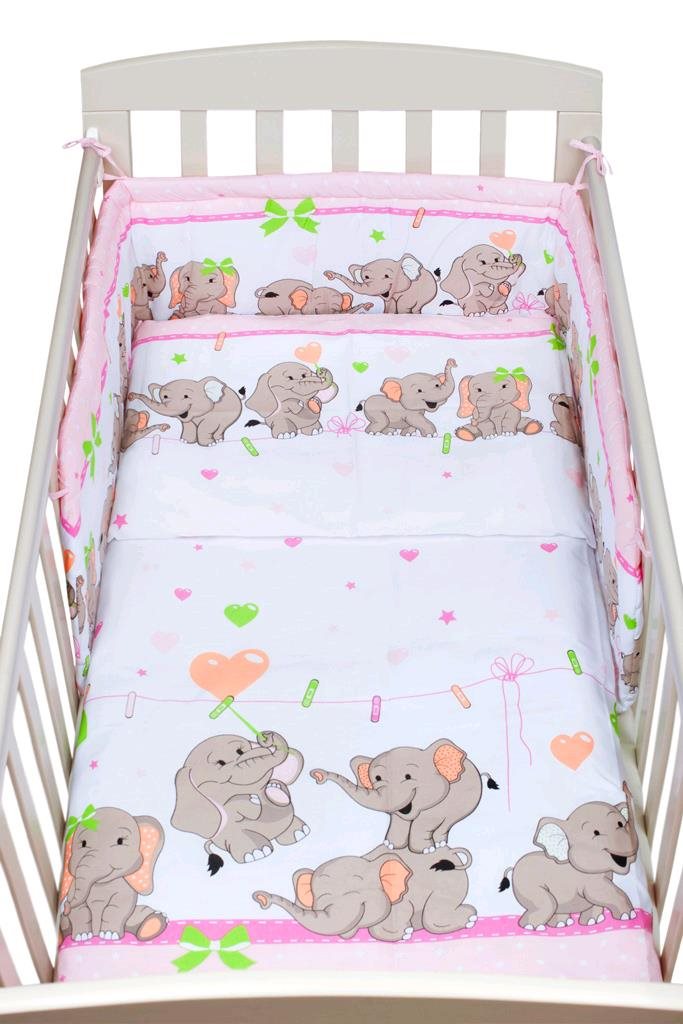 2-dielne posteľné obliečky New Baby 100/135 cm růžové so sloníky