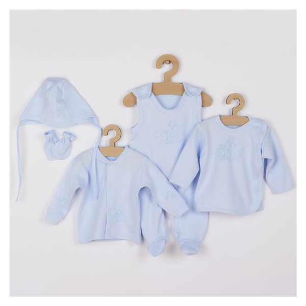 5-dielna súpravička New Baby Veveričky v krabičke modrá