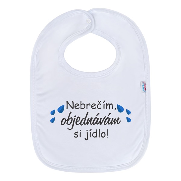 Detský podbradník New Baby Nebrečím objednávám si jídlo!