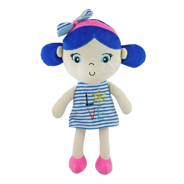 Edukačná plyšová bábika Baby Mix námorník dievča blue