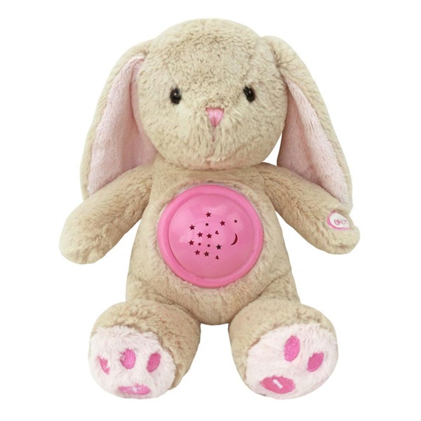 Plyšový zaspávačik zajačik s projektorom Baby Mix ružový
