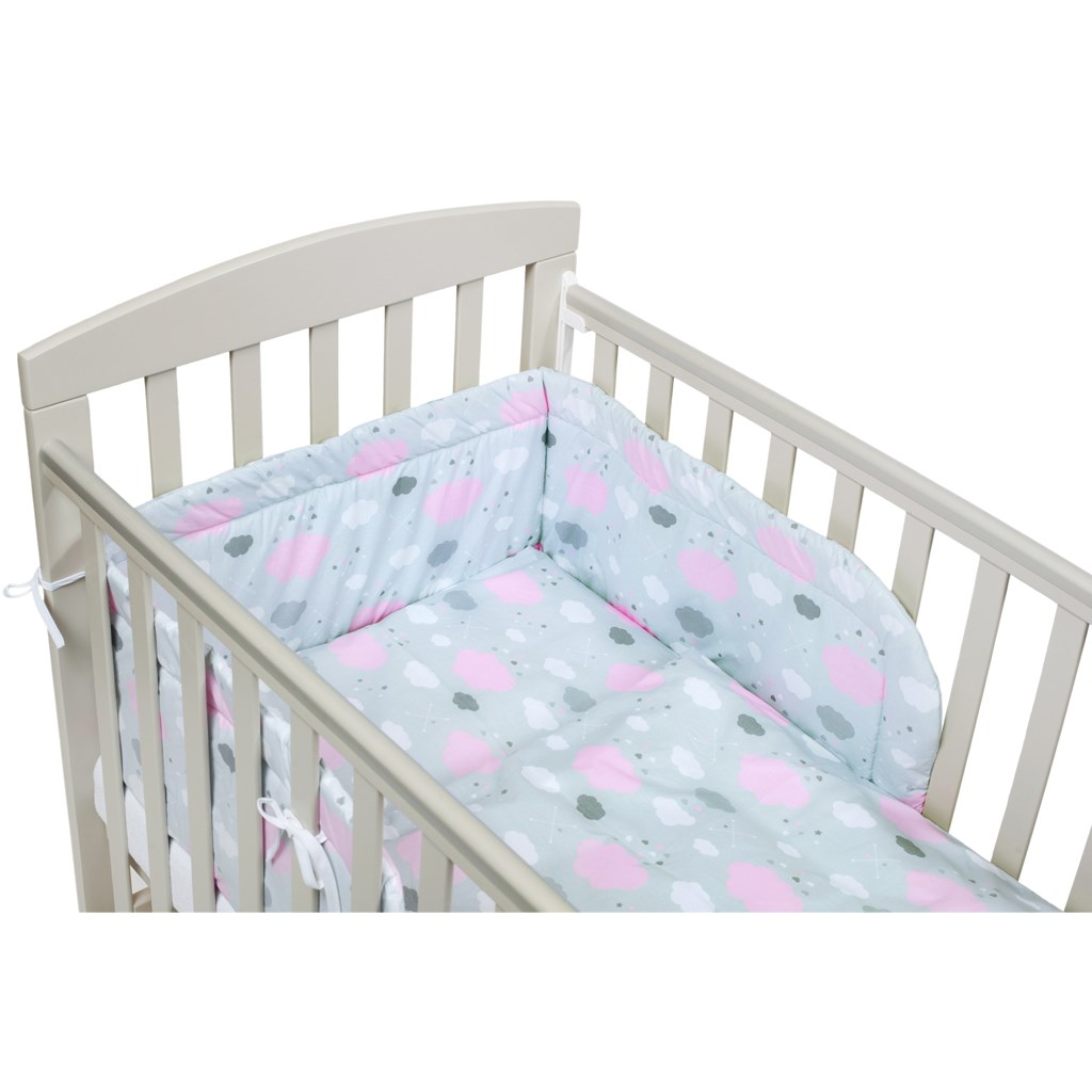 3-dielne posteľné obliečky New Baby 90/120 cm obláčiky ružové