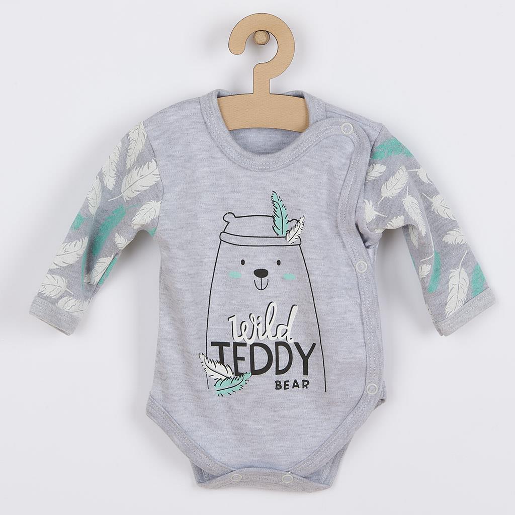 Dojčenské body s bočným zapínaním New Baby Wild Teddy
