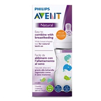 Dojčenská fľaša Avent Natural 260 ml biela veľryba