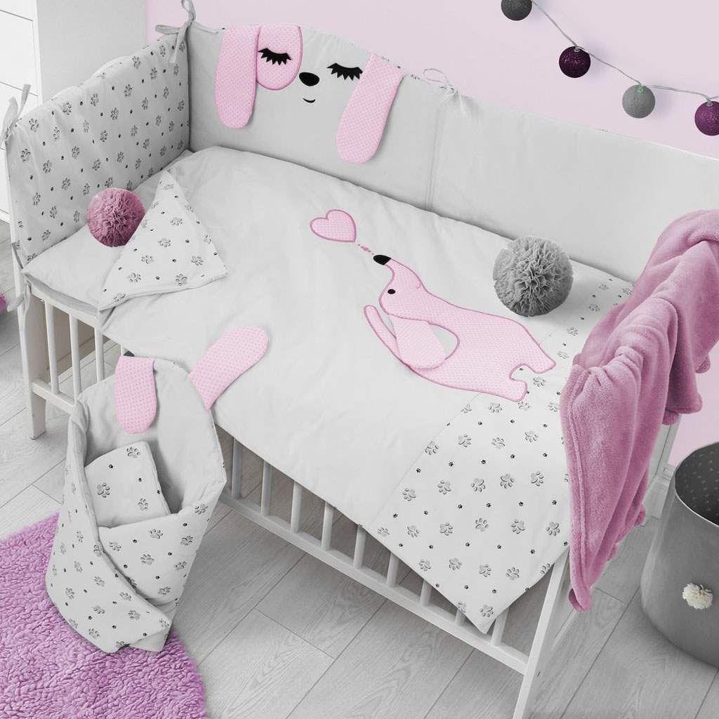 3-dielne posteľné obliečky Belisima Lovely Puppy 100/135 ružové
