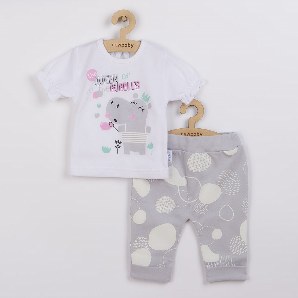 Dojčenské tričko s krátkym rukávom a tepláčky New Baby Queen Sivá 62 (3-6m)
