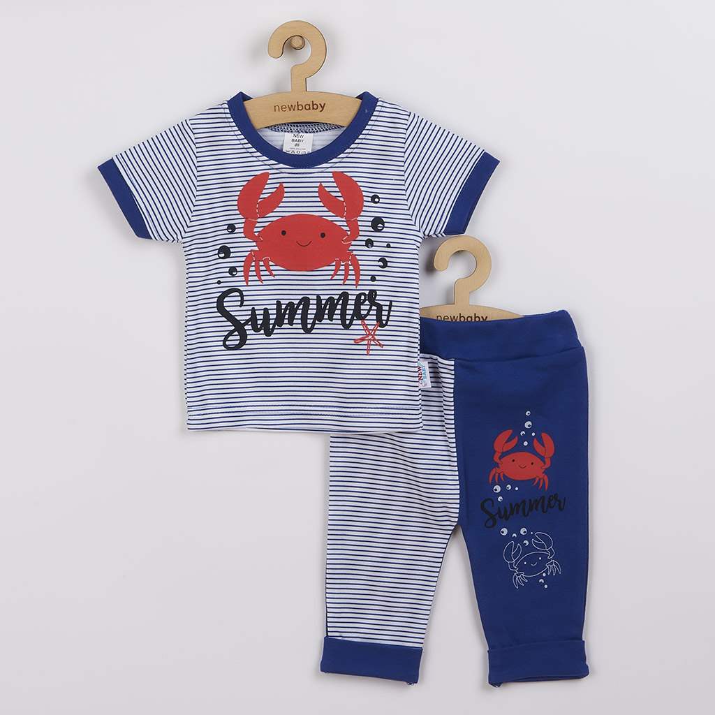 Dojčenské tričko s krátkym rukávom a tepláčky New Baby Summer Modrá 62 (3-6m)