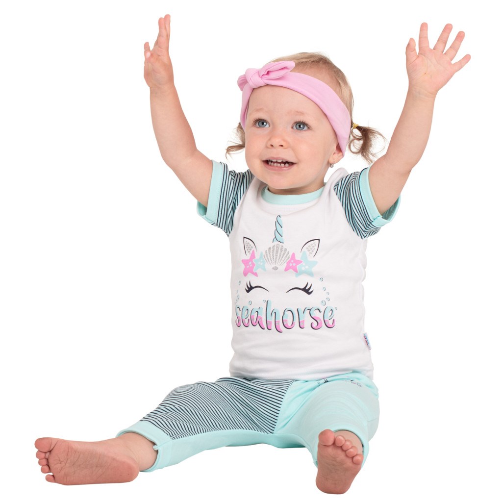 Dojčenské tričko s krátkym rukávom a tepláčky New Baby seahorse