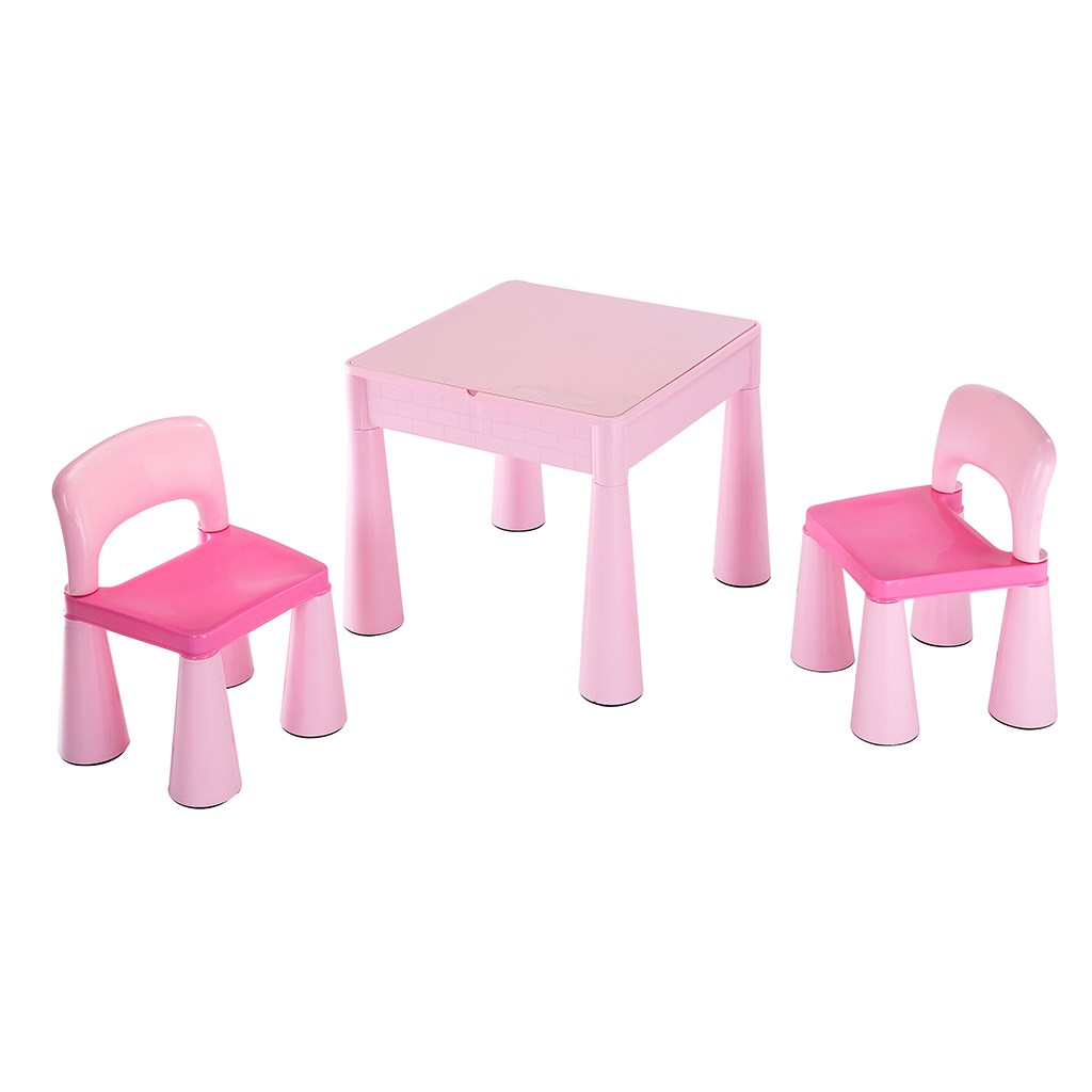 Detská sada stolček a dve stoličky NEW BABY ružová, Ružová