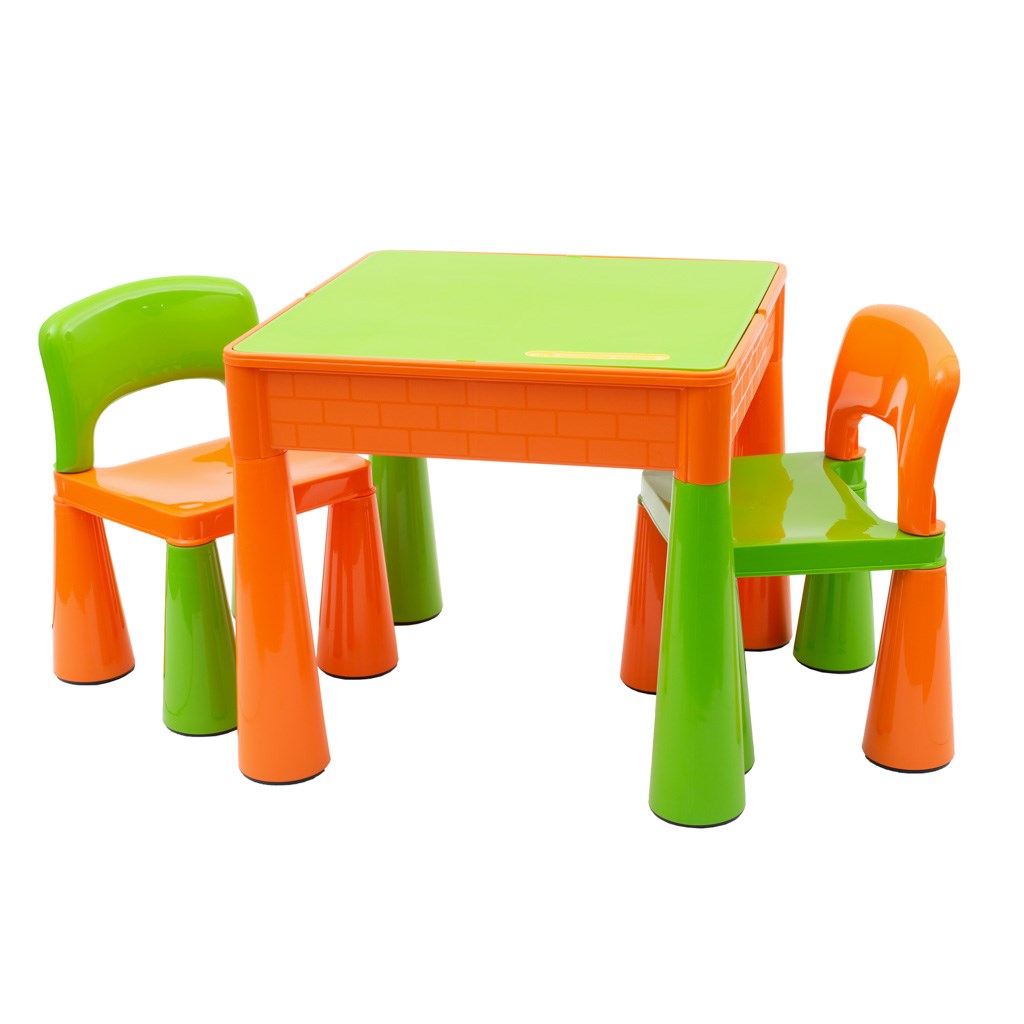 Detská sada stolček a dve stoličky NEW BABY oranžová, Oranžová
