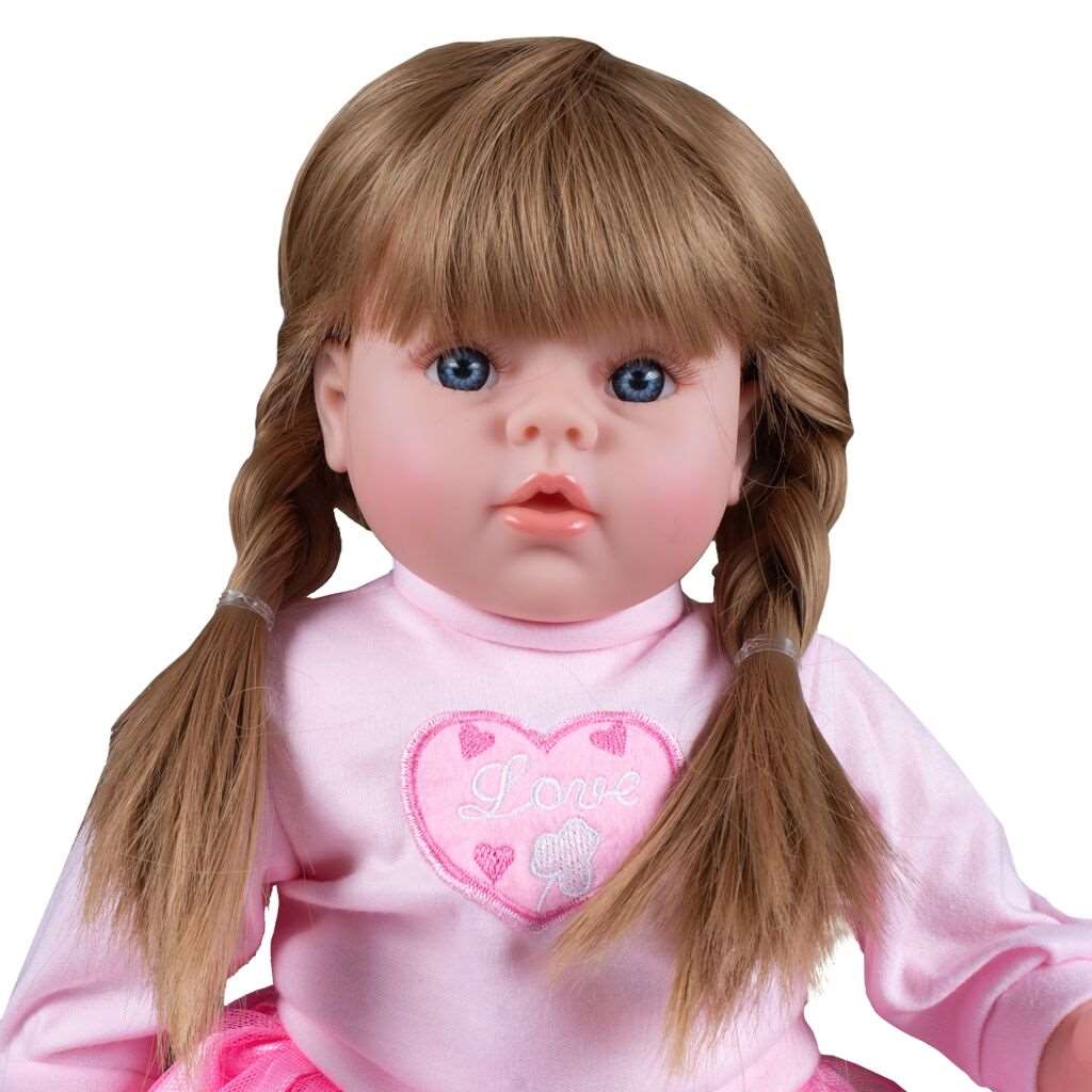 Slovensky hovoriaca a spievajúca detská bábika PlayTo Tina 46 cm, Ružová