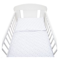 2-dielne posteľné obliečky New Baby 90/120 cm biele sivé hviezdičky