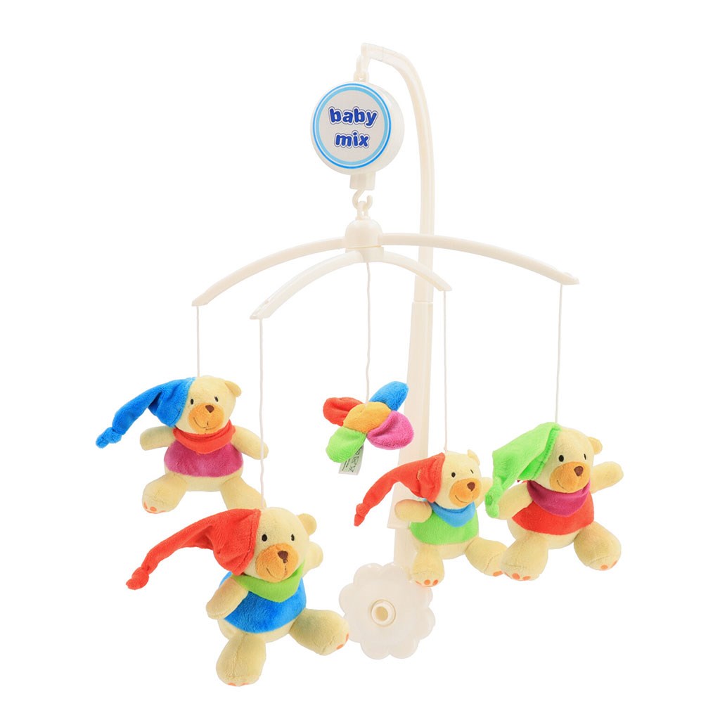 Kolotoč nad postieľku Baby Mix Medvedíky s čiapočkami, Multicolor