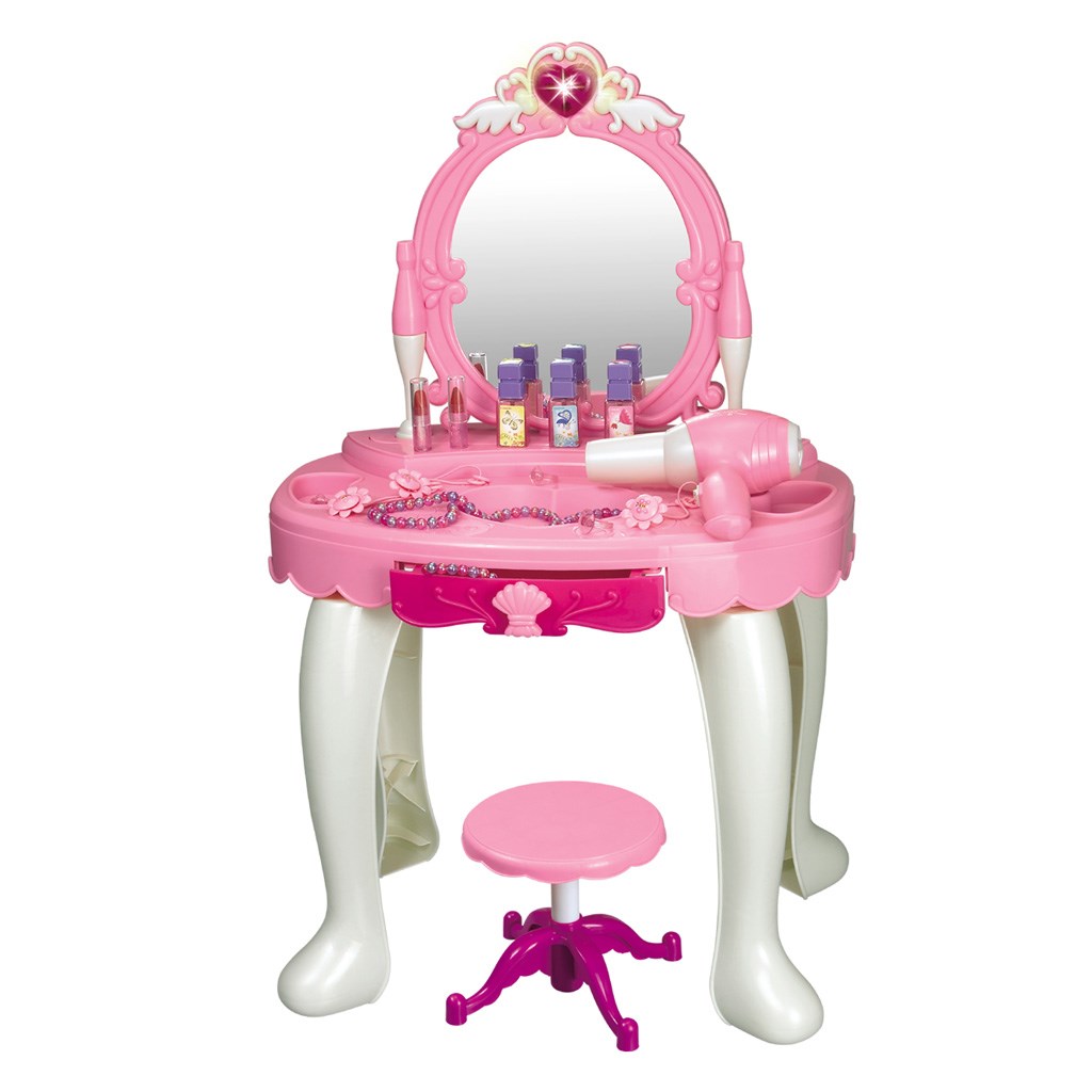 Detský toaletný stolík so stoličkou Baby Mix Sandra, Ružová